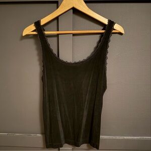 Chico's Black Camisole with Lace Trim